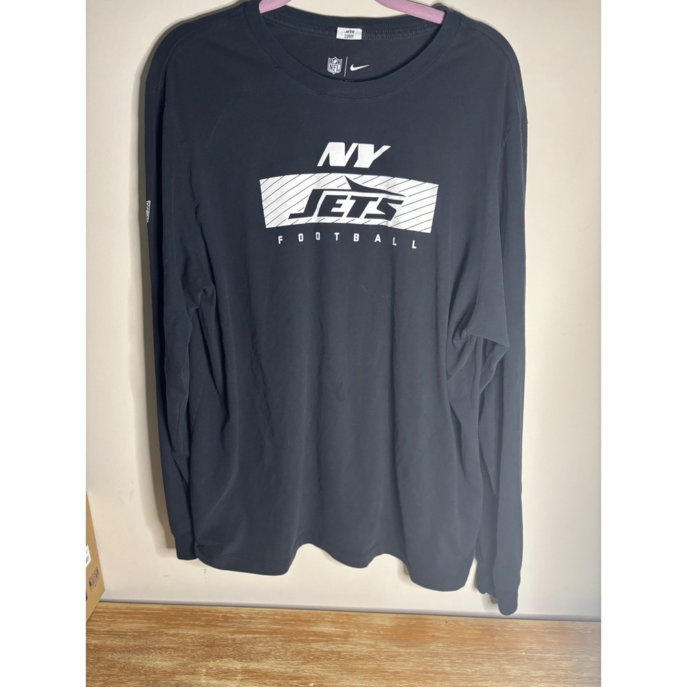 Nike NFL New York‎ Jets Football Dri-FIT Long Sleeve Mens XXL Black 363282-00A
